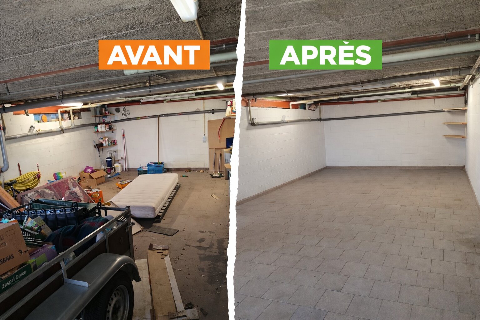 Camionnette pour débarras rapide